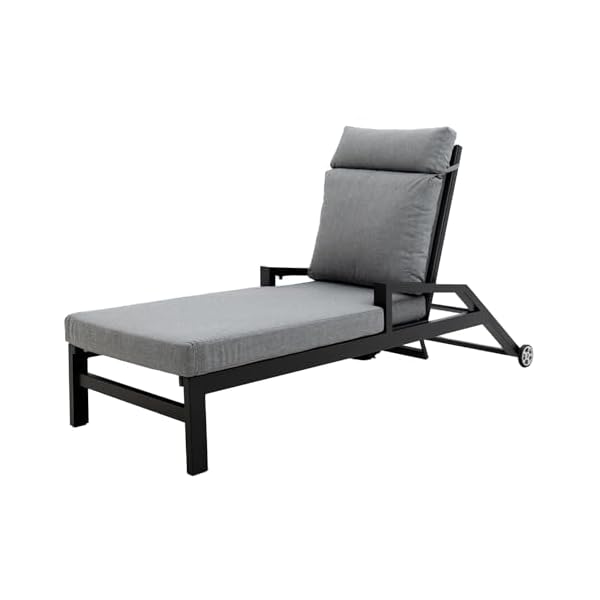 Gartenliege Perth Aluminium rollbar Anthrazit/Hellgrau