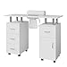 Mochalight Manicure Table with Storage Drawers for Nail Tech, Nail Desk with Dust Collector, Hand Rest/Wrist Cushionand Lockable Wheels for Makeup Beauty Salon, Spa Workstation