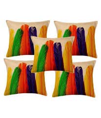 GoHome 5 Piece Polyester Cushion Cover Set - 12" x 12", Blue