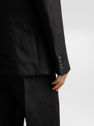 Men's Linen Suit Blazer Single Breasted Button Tuxedos Jacket Casual Dinner4