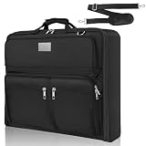 AKOZLIN Travel Luggage Garment Bag Foldable Hanging Suit Bag with Shoulder Strap For Men Women Business Black