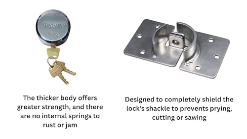 Image of Trimax 2 Piece Trailer Door Hasp and Internal Shackle Door Lock | Easy Installation | Weather Resistant | Maximum Security | THSP2C THPXL