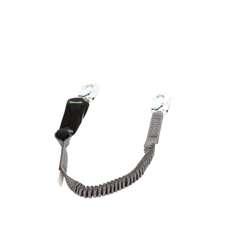 Image of MSA 10193748 V-Series Stretch Shock Absorbing Lanyard - 6', Single-Leg, 36C Small Snaphooks, Stretchable Length, Polyester Web, Durable, Energy Absorbing Lanyard