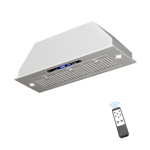 36 Inch Insert Range Hood,Stainless Steel Kitchen Stove Vent Hood,Ducted/Ductless Convertible Duct,900 CFM with 4 Speed Gesture Sensing&Touch Control Panel
