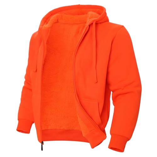Image of LeeHanTon Men Fleece Jacket Lightweight Sherpa Fleece Jackets Zip Up Hoodie Lined Sweatshirt Coat with Pockets