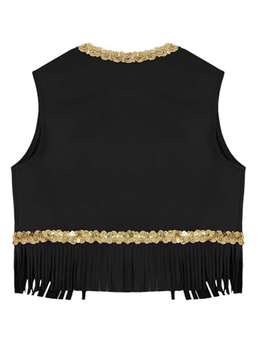 Big Girls Cowgirl Jacket Faux Suede Vest Sequins Tassel Waistcoat Rodeo Outfit2