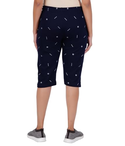 Image of FEEL TRACK Women Cotton Regular Fit Printed Capri (Pack of 1)