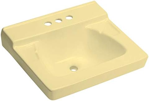 Peerless Pottery 30-05 Spencer Wall-Mounted Vitreous China 4-in Centerset Lavatory, Harvest Gold