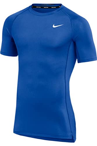 Nike Mens Pro Fitted Short Sleeve Training Tee (Large, Royal)