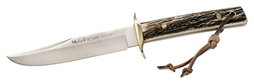 Muela BW-CLASIC-13A Genuine Red Stag Horn Handle Hunting Knife with Leather Sheath