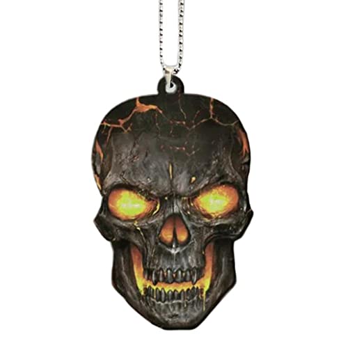 ACALU Ornement personnalisé à suspendre en forme de crâne de voiture pour les amateurs de crânes - En acrylique - Tête de mort double face - Pe T6I2 Cover