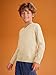 Haloumoning Boys School Uniform Sweater Kids Long Sleeve V Neck Pullover Fall Winter Clothes 5-14 Years Beige
