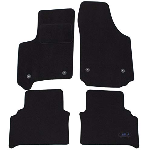 J&J AUTOMOTIVE | Tapis De Sol Noir Velours sur Mesure pour Meriva A 2003-2010, Ajustement précis, Base Antidérapante, Renforcée dans la Zone de la Pédale