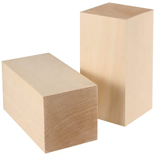 Mukchap 6 Pack Basswood Block, 6 X 3 X 3 Inch Basswood Carving Blocks, Large Unfinished Soft Wood Blocks For Crafts Carving And Whittling #TOP4