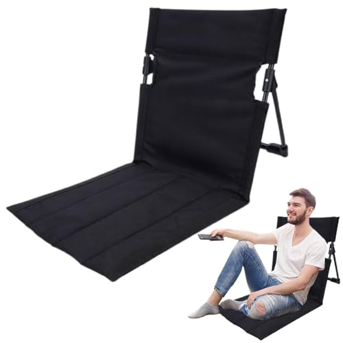 DASIAUTOEM Strandkorb mit Rückenlehne, Sitzunterlage Outdoor, Bodenstuhl Gefaltetes Sitzkissen, Tragbar Meditationsstuhl Strand Klappkissen Sitz, Stadion Sitzkissen Camping Strandstuhl Klappbar Leicht