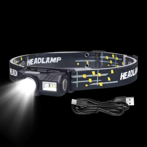 Oseczmut - Lámpara frontal luminosa con detector de movimiento para correr | Ajustable y ergonómica para senderismo, montañismo, , correr y senderismo