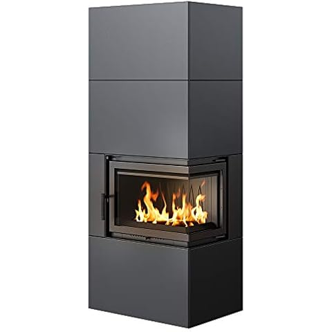 Kratki Estufa de Chimenea con Diseño Elegante y Ventana Lateral Desplazada Cover