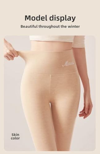 Image of Celary Women's Nude Fleece Lined Leggings - Winter Warm Pantyhose Look, Thermal Tights, Soft & Stretchable Winter Stockings