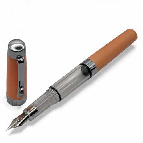 Image of Venti Fountain Pen - Metal Luxury Pen, Schmidt Nib (Medium), Best Pen Gift Set for Men & Women, Professional, Executive, Office, Nice Pens,Return Gift (F3024-Orange)