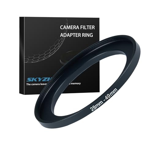 28mm to 49mm Step up Ring Filter Adapter Metal Ring Step up Rings Adapter Filter Compatible with All 49mm UV,CPL,ND,Lens Hood,Threaded Lens ect (28mm to 49mm)