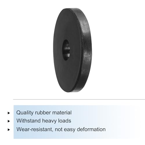QUARKZMAN 16 Stück Gummi Unterlegscheiben Gummispacer 40mm Außendurchmesser 10mm Innendurchmesser 5mm Dicke Gummi Abstandshalter Runde Distanzhülsen für Haus Auto Zubehör Schwarz