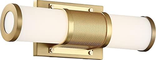 Nuvo 62/1601 Caper LED Vanity Brushed Brass with Frosted Lens, Gold