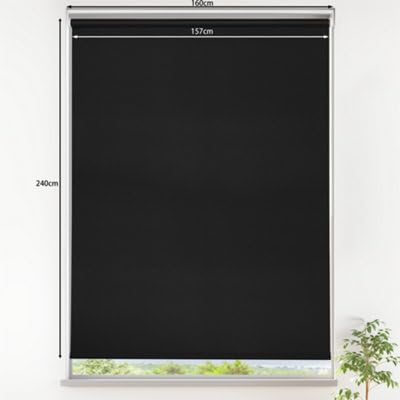 GoodHome Store Enrouleur occultant sans perçage Boreas 2 Noir 160 x 240 cm
