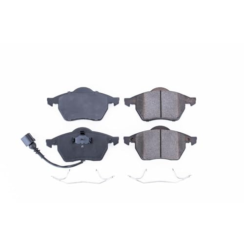 Image of PowerStop Front Brake Pads for Audi TT 2000-06 |TT Quattro 2000-03 |TT Quattro 2005-06 |Volkswagen Beetle 1999-10 |Golf 2000-06 - Z17 Ceramic Brake Pads with Installation Hardware, 17-687A