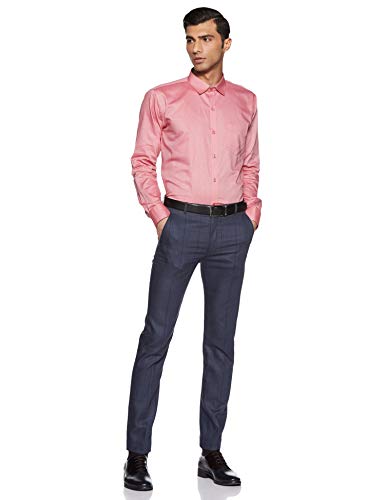Image of Hang & Wear Men's Plain Regular fit Formal Shirt (MSCHAMBRAY-16- Peach 36
