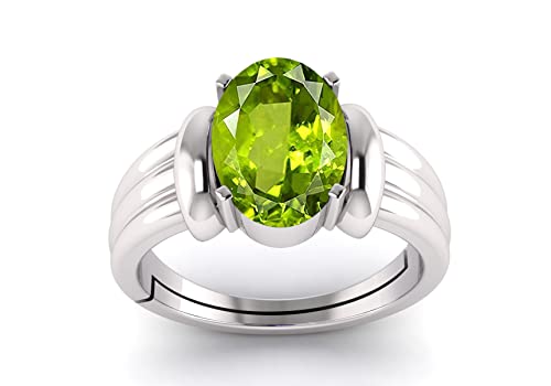 Anguthi péridot vert naturel bague réglable homme femme 12,60 carats bijoux métal