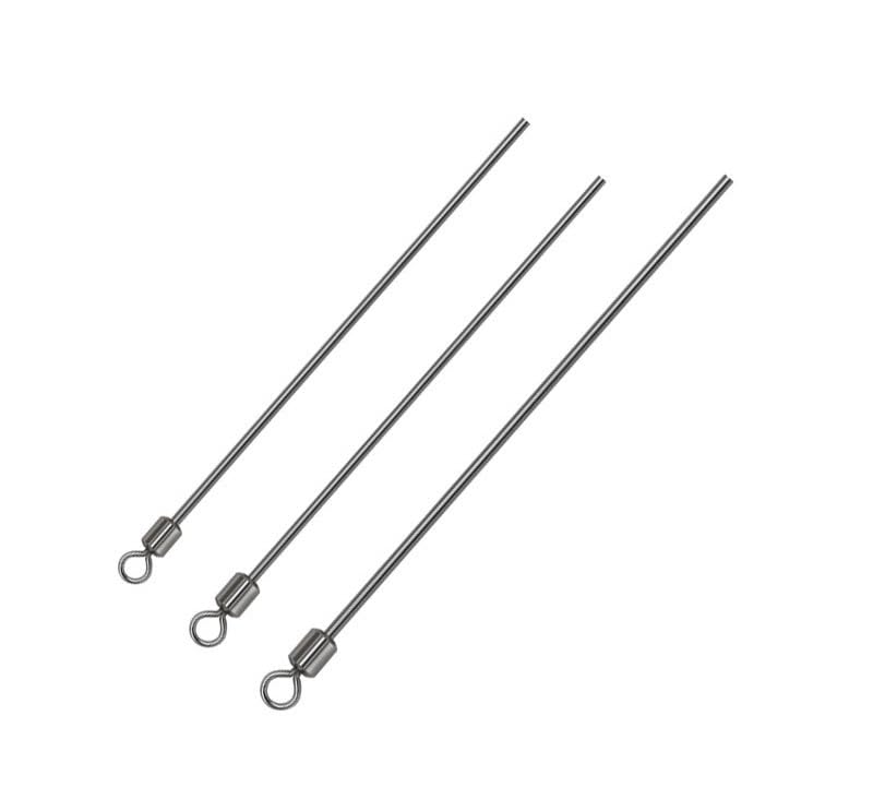 KTGCOZS Pack of 100 Fishing Spinner Shaft Looped Wire Stainless Steel Lure Making Supplies