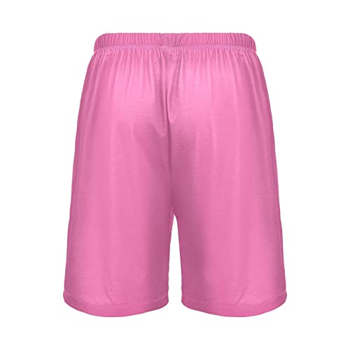 Hot Pink Pajama Shorts for Men,Men's Pajama Bottoms,Sleepwear S2