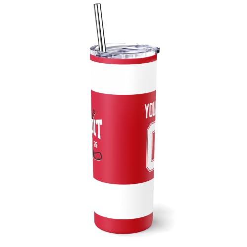 Image of ANTKING Detroit Tumbler 20oz Travel Mug Custom Name Number Gifts | Stainless Steel Insulated Coffee Cup for Men Women