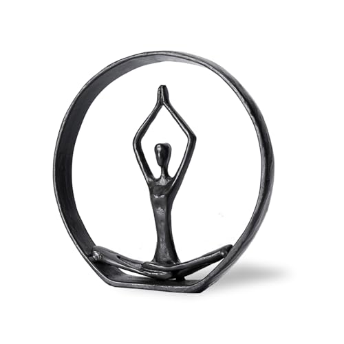 Ruikety Yogastatyer för heminredning, yogafigurer, bästa yogagåvor, yogagåvor, yogapresenter för kvinnor, dekorationer för gjutjärnshyllor
