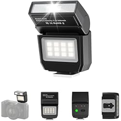ULANZI SL03 Camera Mini Flash Speedlite with Video Light for Beginners Basic, GN8 6500K Flash 90° Angle Adjustable Compatible with Sony/Canon/Fuji/Nikon DSLR, Universal Single Contact Hot Shoe Mount