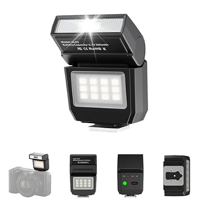 ULANZI SL03 Camera Mini Flash Speedlite with Video Light for Beginners Basic, GN8 6500K Flash 90° Angle Adjustable Compatible with Sony/Canon/Fuji/Nikon DSLR, Universal Single Contact Hot Shoe Mount