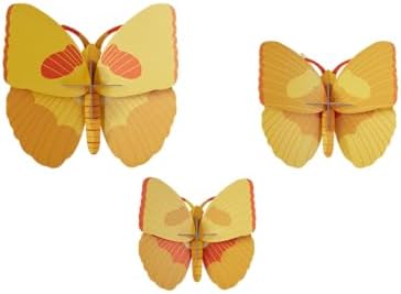 STUDIO ROOF, Wall Art Butterfly, Yellow Butterflies, Set of 3, Eco-Friendly & Creative Gift image 5
