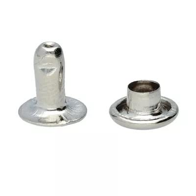 1000 Sets (2000 Pieces) 4mm Single Cap Rivets (Size 000) Silver Tone