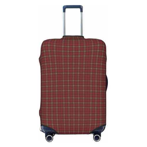 Morrison Red Weathered Original Scottish Tartan Luggage Cover, Protective Washable Suitcase Cover - Travel Fashion Elastic Suitcase Protector X-Large