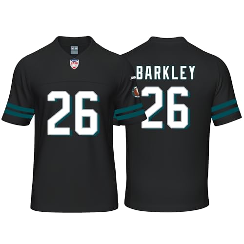Custom Mens-Youth Football SAQUON Stitched T-Shirt for Sports Fan Barkley Black No Brand-Logos