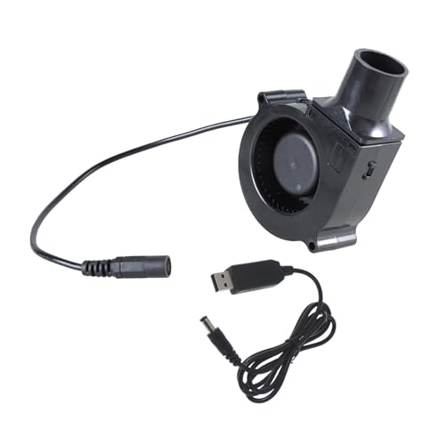 YPREWY Pequeño ventilador USB para barbacoa, soplador de aire de 5 V con velocidades ajustables, soplador de aire para barbacoa, fácil de transportar para camping, picnics y electrónica