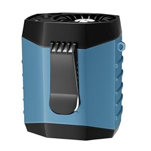 JKBOOM Portable Waist Fan Clip on Wearable Blue