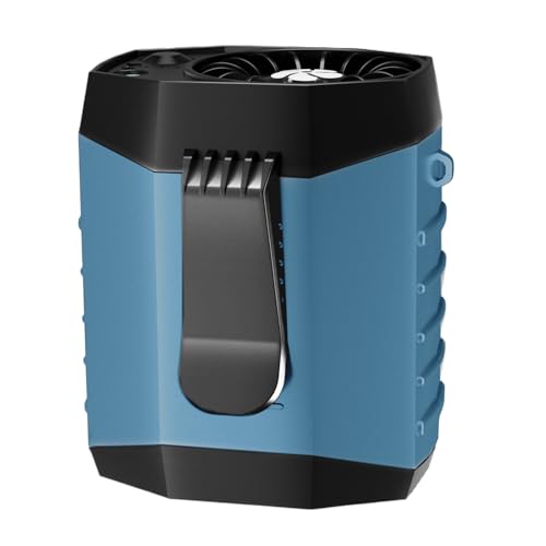 JKBOOM Portable Waist Fan Clip on Wearable Blue