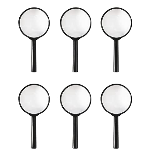 Lupen Kinder, 6 Stück Lupen Spielzeug, Lupen Mini Kunststoff Handlupe Tragbare Hand Linsen Lupen Kindergeburtstag Set Spielzeug für zu Hause Schule Outdoor Forscher Cover