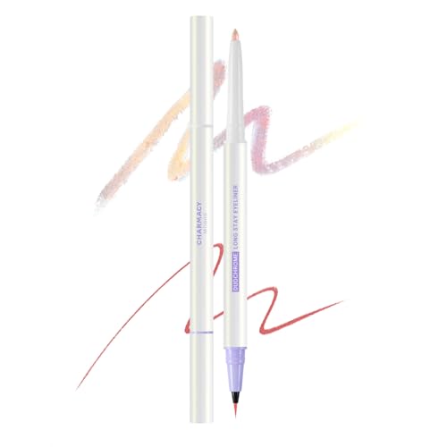 Image of CHARMACY 2 in 1 Duochrome Gel Eyeliner Pen, Gold Green Chameleon Glitter Metallic Eye Liner, Waterproof Smudge Proof Long Lasting Makeup (DE08)