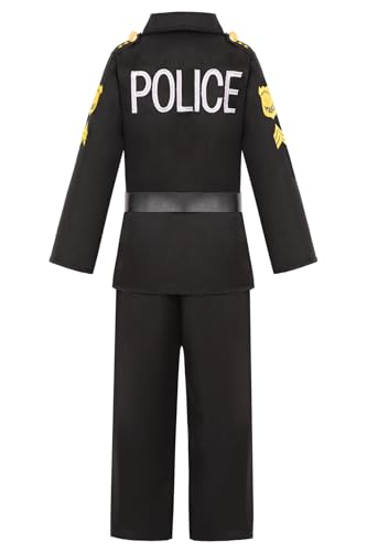 Jiobabe GR027 Kids Cop Costume Boys Police Officer Costume Toddler Policeman Uniform Halloween Costumes Role Play Kit Dressup Set thumb #4