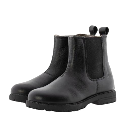 Clic! Stiefel Leder Teens Boots 20442 Lammfellfutter Schwarz,...