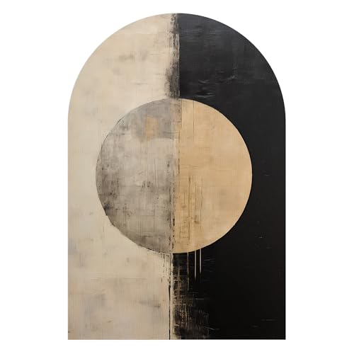 DEQORI Papier peint mural autocollant - 100 x 150 cm - Motif cercle des contraires - Toile textile - Amovible, décoratif et indéformable - Pour salon, bureau, couloir ou chambre d'enfant