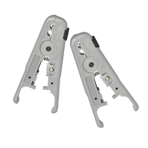 Ciieeo Pelacables De 2 Piezas Herramienta Pelacables Pelacables Todo En Cortador De Cables Ajustable Pelacables De Cable Ethernet Abs Gris Claro