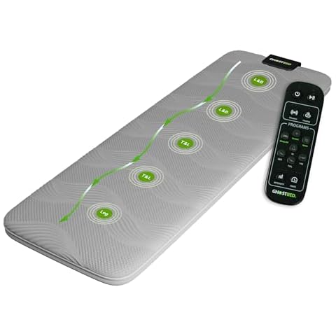 GhostBed Full Body Massage Mat with 3" Gel Memory Foam -7 Programs, Heated Massage Pad for Bed, Vibration & Heat Therapy, Massage Mats for Full Body, Bed Massager Mat,Full Body Massager Mat with Heat Cover